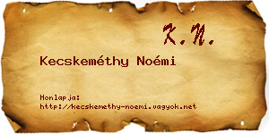 Kecskeméthy Noémi névjegykártya